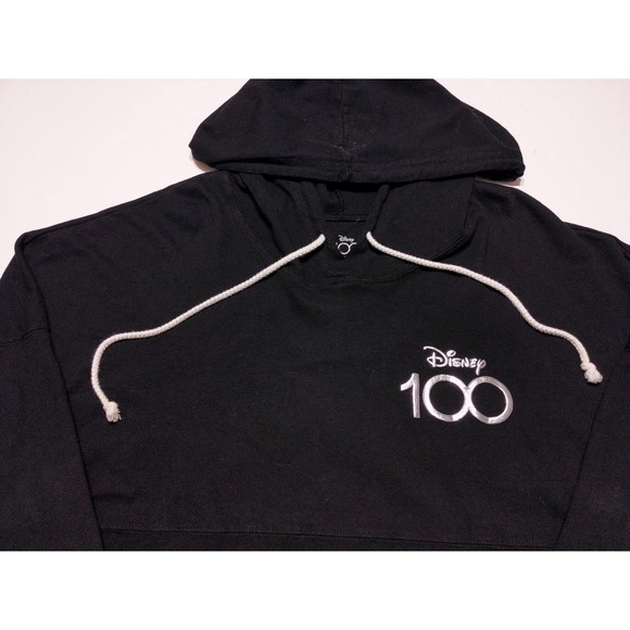 DISNEY 100 Spirit Jersey Snow Globe Long Sleeve Hoodie Shirt Black Large L - Picture 7 of 11